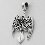 Sterling Silver Small Morrigan Raven Pendant