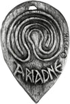 Large Pewter Ariadne Goddess of the Labyrinth Charm Pendant