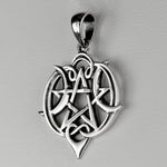 Sterling Silver Small Heart Pentacle Pentagram Pendant