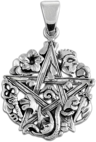 Sterling Silver Cimaruta Pentacle Pentagram Pendant