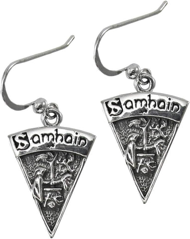 Sterling Silver Samhain Wiccan Sabbat Dangle Earrings