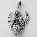 Sterling Silver Seated Moon Goddess Pendant