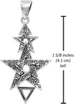 Sterling Silver 2nd Degree Pentagram Pentacle Pendant