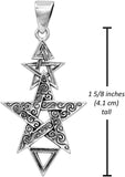 Sterling Silver 2nd Degree Pentagram Pentacle Pendant