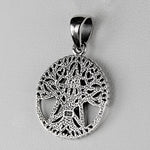 Sterling Silver Small Cut Out Tree Pentacle Pentagram Pendant