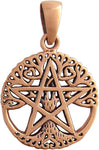 Copper Small Cut Out Tree Pentacle Pentagram Pendant