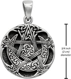 Sterling Silver Small Moon Pentacle Pentagram Pendant