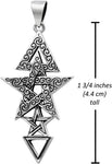 Sterling Silver 3rd Degree Pentagram Pentacle Pendant