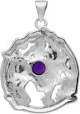 Sterling Silver Odin Sleipnir Pendant with Natural Amethyst