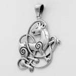 Sterling Silver Celtic Knot Wolf Pendant