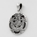 Sterling Silver Small Moon Pentacle Pentagram Pendant