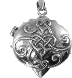 Sterling Silver Celtic Knot Heart Pentacle Locket with Natural Amethyst Jewelry