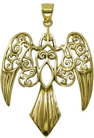 Bronze Large Celtic Morrigan Raven Pendant