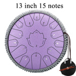 Hluru Glucophone Steel Tongue Drum 13 Inch 15 Notes C Ethereal 12 Inch 13 Notes Drum Handpan Percussion Musical Instrument