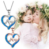 Mom Necklace for Mom 925 Sterling Silver Love Heart Pendant Necklace Birthstones Jewelry Blue Sapphire Pearl Simulated Diamond and More Stones Jewelry Women Birthday Mother'S Day on Clearance