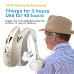 Digital Hearing Aids Rechargeable Hearing Aid High Power Sound Amplifier for Elderly behind the Ear Care One Click Adjustable