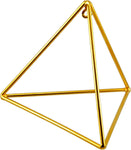 Crystal Healing Tool - Deva Form in 24K Gold Plate with Magnets & Gold-Fill Copper Wire - 15" - Tetrahedron