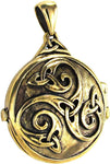 Bronze Celtic Swirl with Hidden Pentacle Pentagram Locket