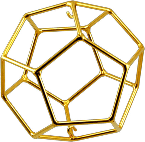 Healing Meditation Tool - 7" Copper 24kt goldplated Dodecahedron - Sacred Geometry
