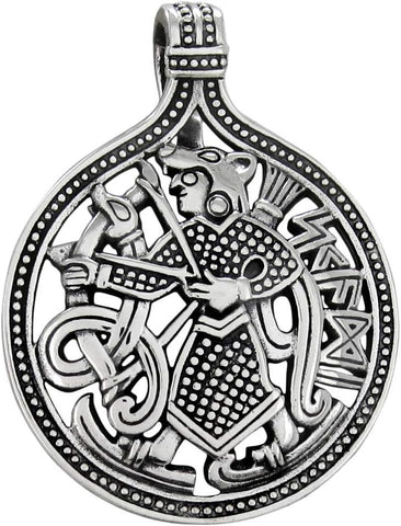 Sterling Silver Skadi Norse Goddess Pendant