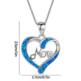 Mom Necklace for Mom 925 Sterling Silver Love Heart Pendant Necklace Birthstones Jewelry Blue Sapphire Pearl Simulated Diamond and More Stones Jewelry Women Birthday Mother'S Day on Clearance