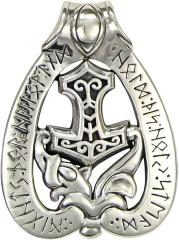 s Dragon Hammer Thor's Mjolnir Rune Pendant Norse Asatru