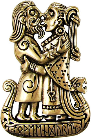 Bronze Viking Kiss Norse Love Blessing Rune Pendant