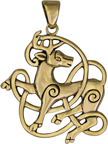 Bronze Celtic Stag Pendant