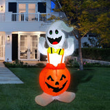 5FT Height Halloween Inflatable Ghost in Pumpkin, Blow up Halloween Decorations with Built-In LED Lights for Indoor/Outdoor Yard Garden Lawn