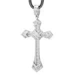 S925 Sterling Silver Pendants for Women Men New Fahion Super Flash Zirconium Diamond Large Cross Jewelry