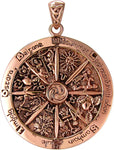 Copper Wheel of the Year Pagan Sabbat Pendant