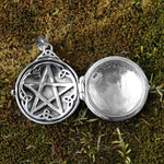 Sterling Silver Celtic Swirl with Hidden Pentacle Pentagram Locket