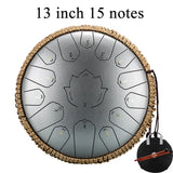 Hluru Glucophone Steel Tongue Drum 13 Inch 15 Notes C Ethereal 12 Inch 13 Notes Drum Handpan Percussion Musical Instrument