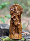 Odin Wood Statue – Hand-Carved Norse God Sculpture