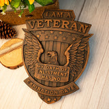 American Veterans Wood Carving Home Decor Room Art Wall Decor Statue Patriot Military Retirement Gift