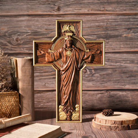 Ascension of Jesus, catholic cross, statue of Jesus on the cross, decorative Christian cross, baptism