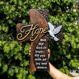 Carved Wood Cross Hanging Wall Decor, Christian Desktop Sign, Inspirational Minimalism Gift