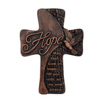 Carved Wood Cross Hanging Wall Decor, Christian Desktop Sign, Inspirational Minimalism Gift