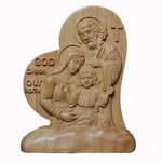 Catholic Holy Family Statue Virgin Joseph Jesus Wood Carving Icon Bedroom Living Room Desktop Decorations Handicrafts Gifts