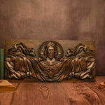 Catholic Saints Church cross-wall decoration Sacred Heart Jesus wood carving plaque human savior Christ baptistery statue