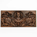 Catholic Saints Church cross-wall decoration Sacred Heart Jesus wood carving plaque human savior Christ baptistery statue