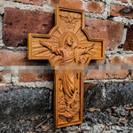 Christmas Baptism Easter Redeemer Cross Wood Carving Wall Hanging Jesus Christ Church Souvenirs Religious Figures