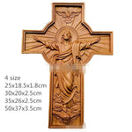 Christmas Baptism Easter Redeemer Cross Wood Carving Wall Hanging Jesus Christ Church Souvenirs Religious Figures