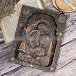 Church Decoration Relic Mother Joseph Holy Family Three Saint Wood Carving Christmas Birth Religious Figures