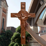 Crucifix, forgiveness cross, statue of Jesus on the cross, religious wood carvings, Christian wall art, Catholic religious items