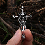Punk Rock Cross Pendant Necklace For Men Cool Biker Jewelry