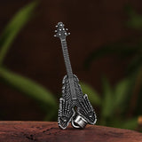 Engrave Name  New  Gothic Stainless Steel Guitar Necklace Men Musical Pendant Rock Accessories Boyfriend Gift