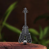 Engrave Name  New  Gothic Stainless Steel Guitar Necklace Men Musical Pendant Rock Accessories Boyfriend Gift