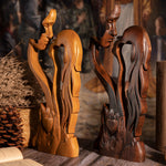 Eternal Love Home Decor Wooden Decor, Tabletop Sculpture, Couple Kissing Love Art, Statue, Couple Gift