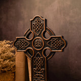 European Retro Celtic Cross Wall Hanging, Wood Carving Crafts, Christian Church, Home Decoration, Gift